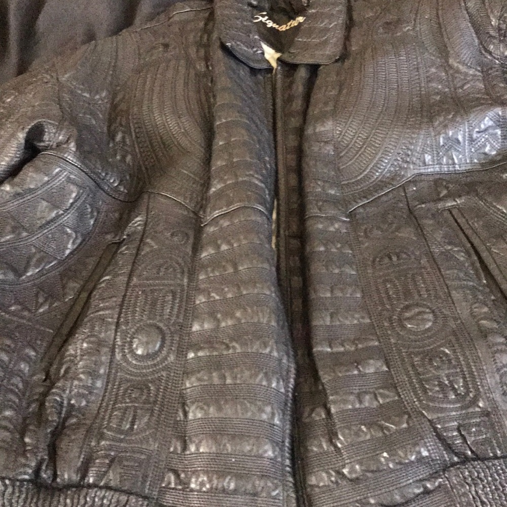Black real leather King Tut coat!!